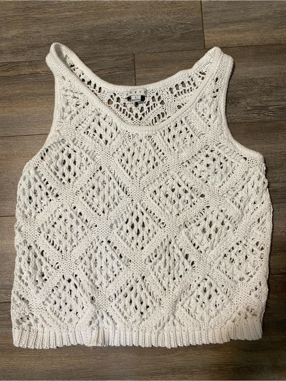 HYFVE White Crochet Knit Tank Top